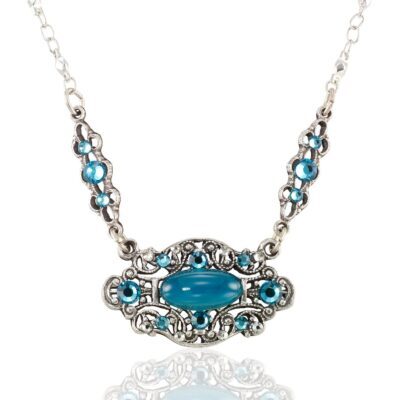 Anne’s Vault Forever Green Filigree Crystal Necklace
