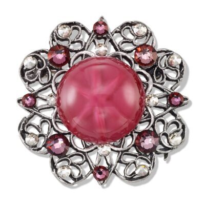 Anne’s Vault Forever Pink Starburst Stone and Crystal Brooch