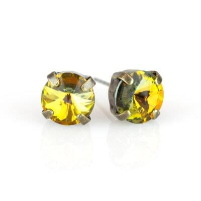 Marea Brass Simple Crystal Stud Earring - 8mm