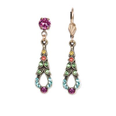 Vibrant Multicolor Crystal Drop Earrings