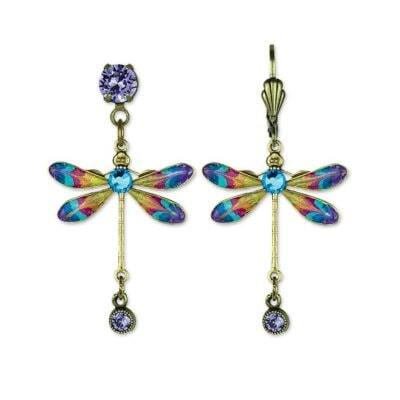 Lila Dragonfly Earrings