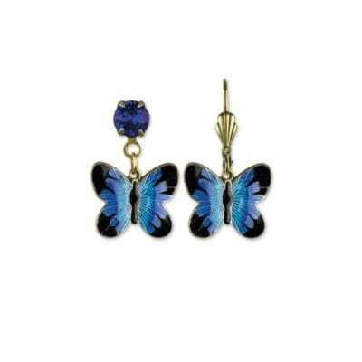Briny Bermuda Blue Wish Granters Butterfly Earrings