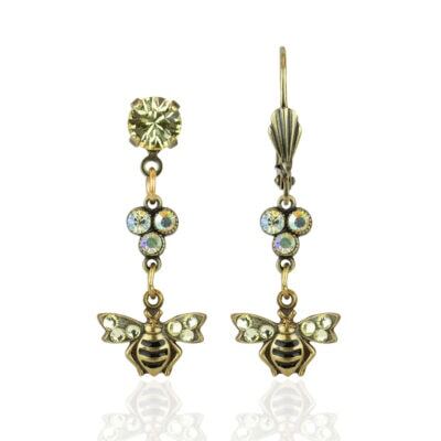 Sparkling Swarm Crystal Bee Charm Earrings