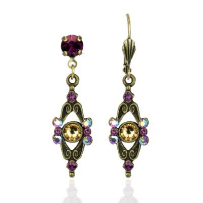 Opulent Sunset Amethyst Crystal Earrings