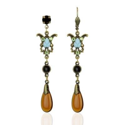 Enchanted Garden Multicolored Crystal Drop Earrings