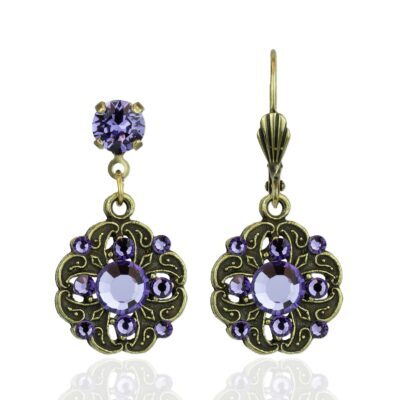 Phoebe Purple Crystal Earrings