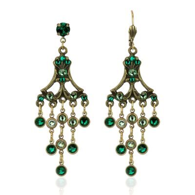 Verdell Emerald Crystal Statement Earrings