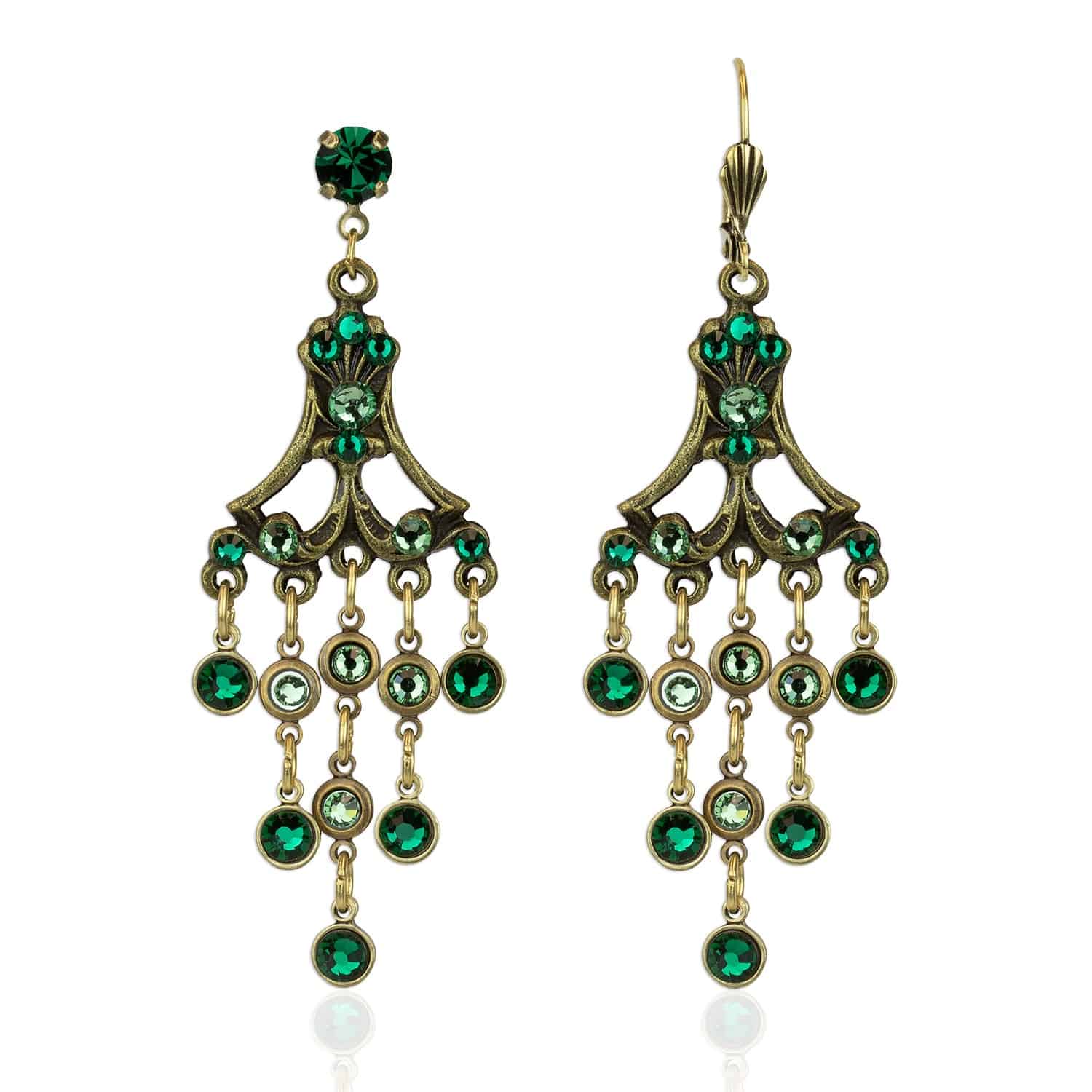 Verdell Emerald Crystal Statement Earrings