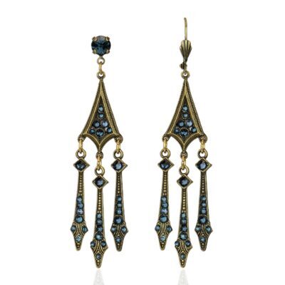 Clara Montana Blue Crystal Statement Earrings