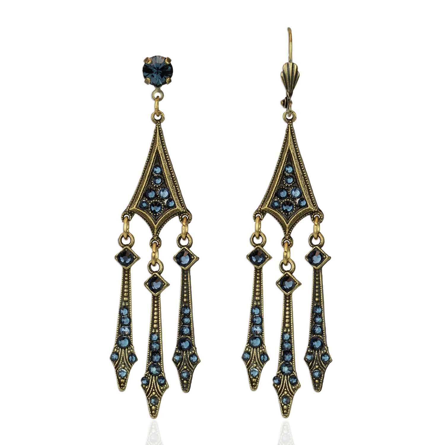 Clara Montana Blue Crystal Statement Earrings