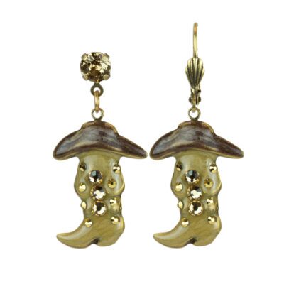 Western Ranch Crystal Boot Coastal Cowgirl Earrings