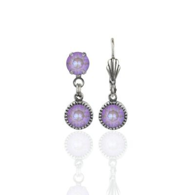 Lavender Delite Silver Drop Earrings