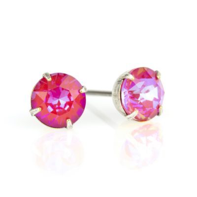 Royal Red DeLite Crystal Silver Stud Earrings