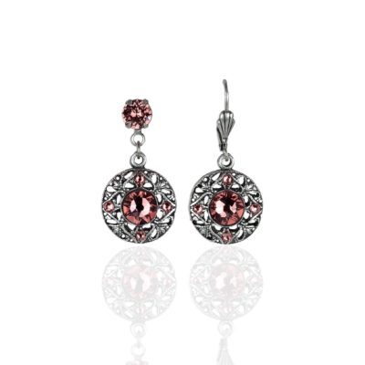 Lillian Blush Rose Crystal Earrings