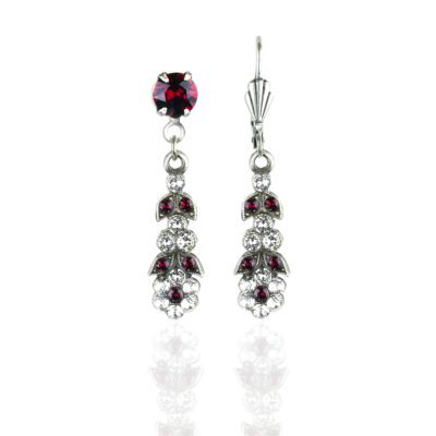 Bronte Banquet Of Flowers  Siam Crystal Earrings