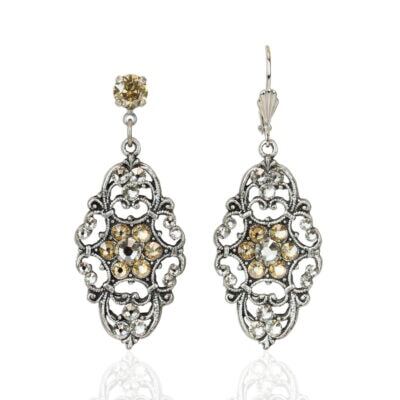 Nina Crystal Golden Shadow Earrings