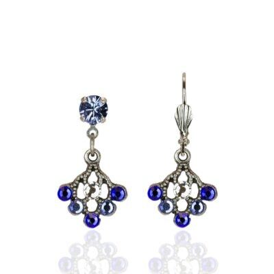 Hana Blue Crystal Flower Blossom Earrings