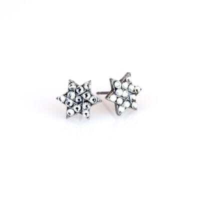 Six Pointed Pavé Crystal Star Post Earrings