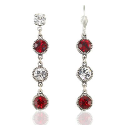 Classic Red and Crystal Drop Vintage Inspired Earring