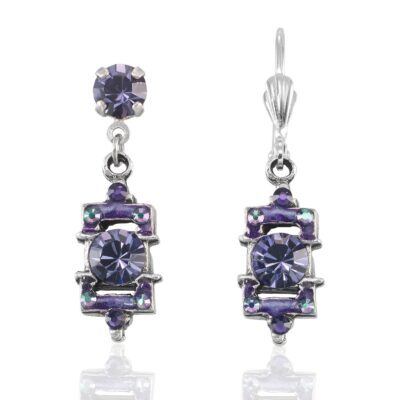 Timeless Tanzanite Vintage Inspired Crystal Charm Earrings