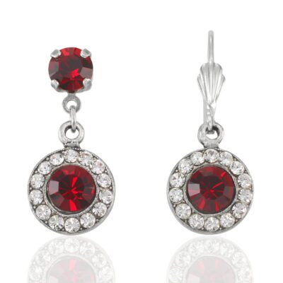 Red Halo Sparkling Classic Crystal Drop Earring