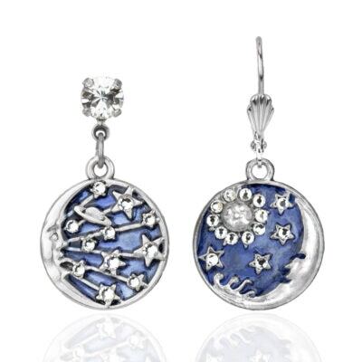 Estelle Moon & Star Celestial Crystal Charm Earrings