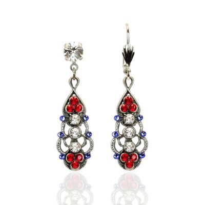 Patriotic Red, White & Blue Elegance Earrings