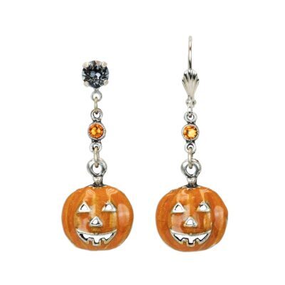 Pumpkin Halloween Charm Crystal Earring