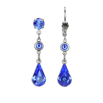 Classic Blue Crystal Teardrop Earring