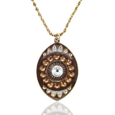 Brown Earth Rooted Evil Eye Protection Crystal Necklace