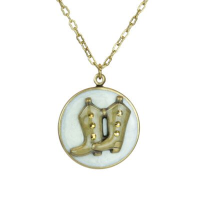 Western Ranch Crystal Boot Coastal Cowgirl Necklace