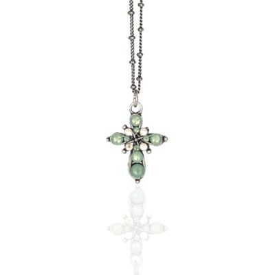 Agatha Pacific Opal Crystal Cross Necklace