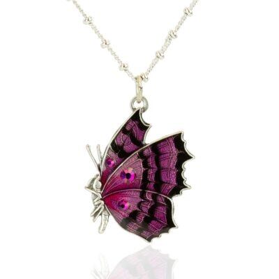 Lia Divine Radiance Pink Crystal Butterfly Necklace