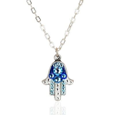 Azure Mist Blue Hamsa Necklace