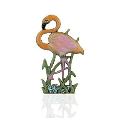 Queen of the Lagoon Crystal Flamingo Pin