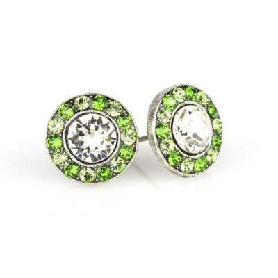 Mauraid Green Crystal Stud Earrings available at Anne Koplik Designs