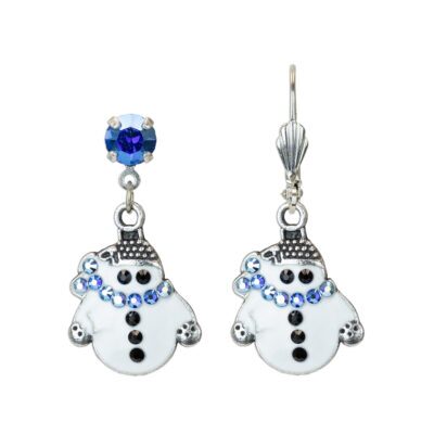 Frosty Winter Snowman Crystal Earring