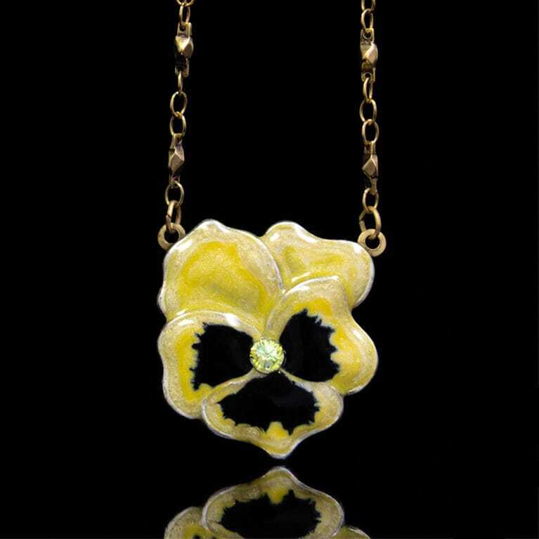 Big Yellow Pansy Pendant - Image 2