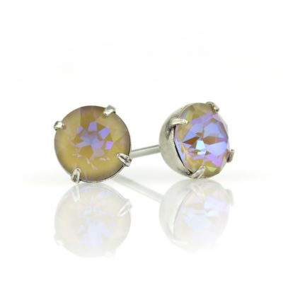 Cappuccino DeLite Crystal Silver Stud Earrings