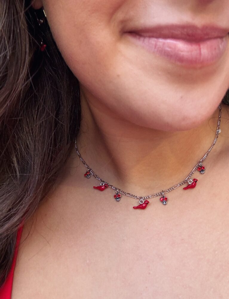 Constance Cardinal Crystal Charm Necklace - Image 2
