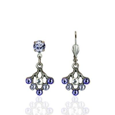 Hana Lavender Crystal Flower Blossom Earrings
