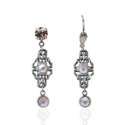 Vintage Pink Classic Filigree Crystal Drop Earring
