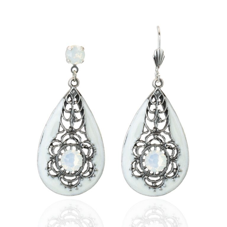 Norine Watton White Opal Crystal Earring
