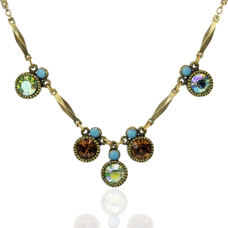 Enchanted Garden Multicolored Peridot Crystal Necklace