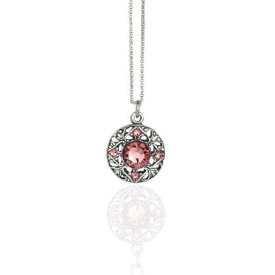 Lillian Blush Rose Crystal Necklace
