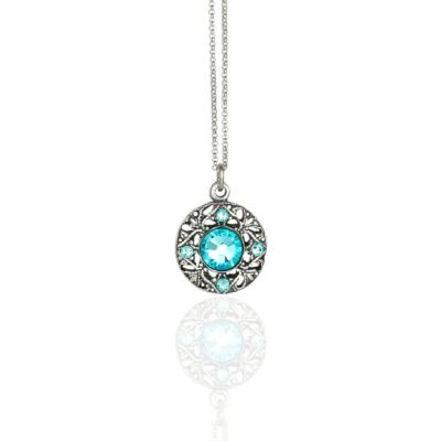 Lillian Light Turquoise Crystal Necklace