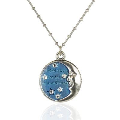 Love You to the Moon and Back Crystal Necklace