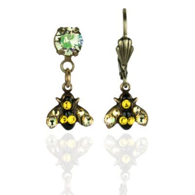 Earth's Bounty  Crystal Bee Earrings