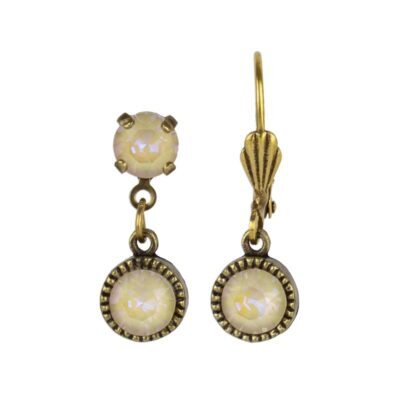Ivory Cream DeLite Brass Drop Earrings