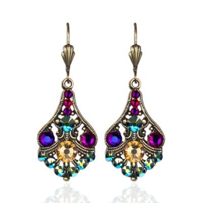 Beautiful Spectrum Multicolored Crystal Earrings